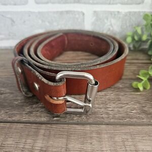 Hanks Belts 100 Year Belt Mens Sz. 50 Brown Full Grain Leather Roller Buckle USA